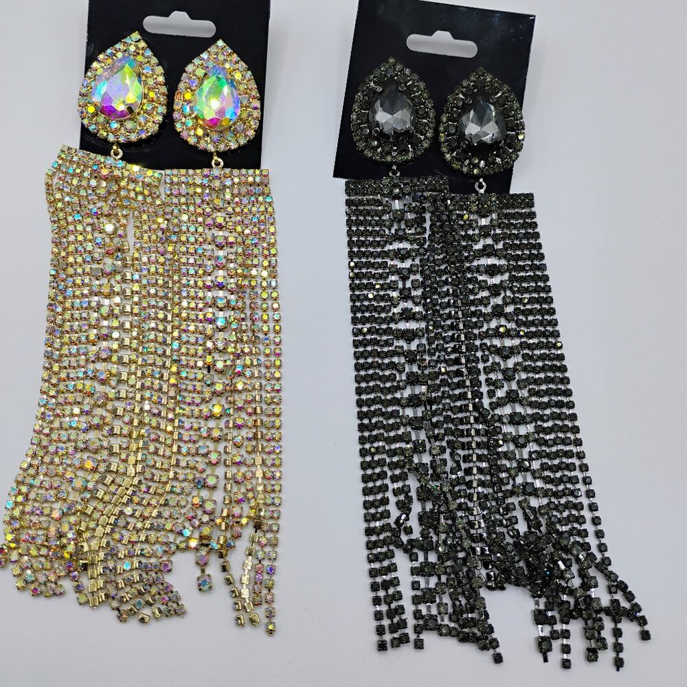 Holiday/Upscale earrings - new, 5 inch dangle